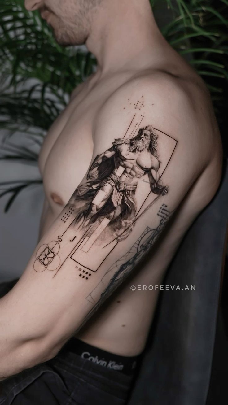 Zeus and Eagle Forearm Tattoo Tattoo Design